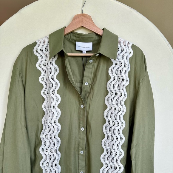 NWT Significant Other Button-Up Shirt – Eleni White Lace Detail Size 4 - Picture 3 of 6